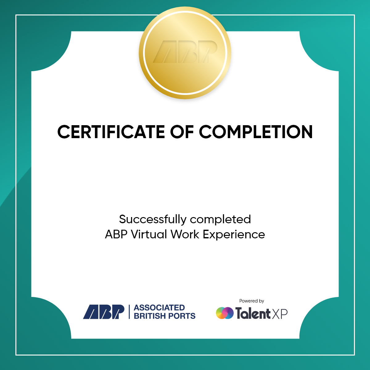 Badge for Certificate of completion - ABP Work Experience